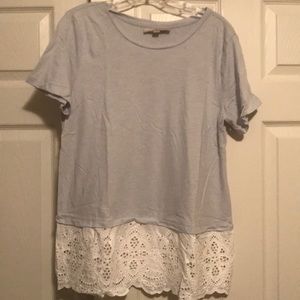 NWOT Loft t shirt with lace bottom